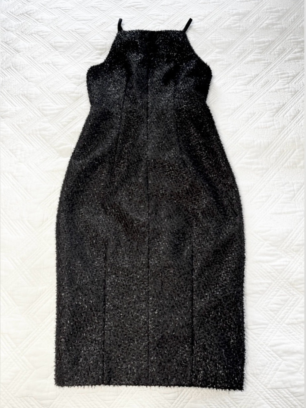 H&M Shimmer Tinsel Black Tie Midi Cocktail Dress EUC Sz 6